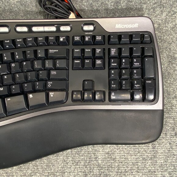 Microsoft Natural Ergonomic USB Wired Keyboard 4000 V1.0 Black KU-0462 - Picture 4 of 8